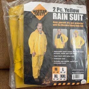 Western Safety High Quality 2 Pc Rain Suit Sz M PVC  W/ Pockets Heavy